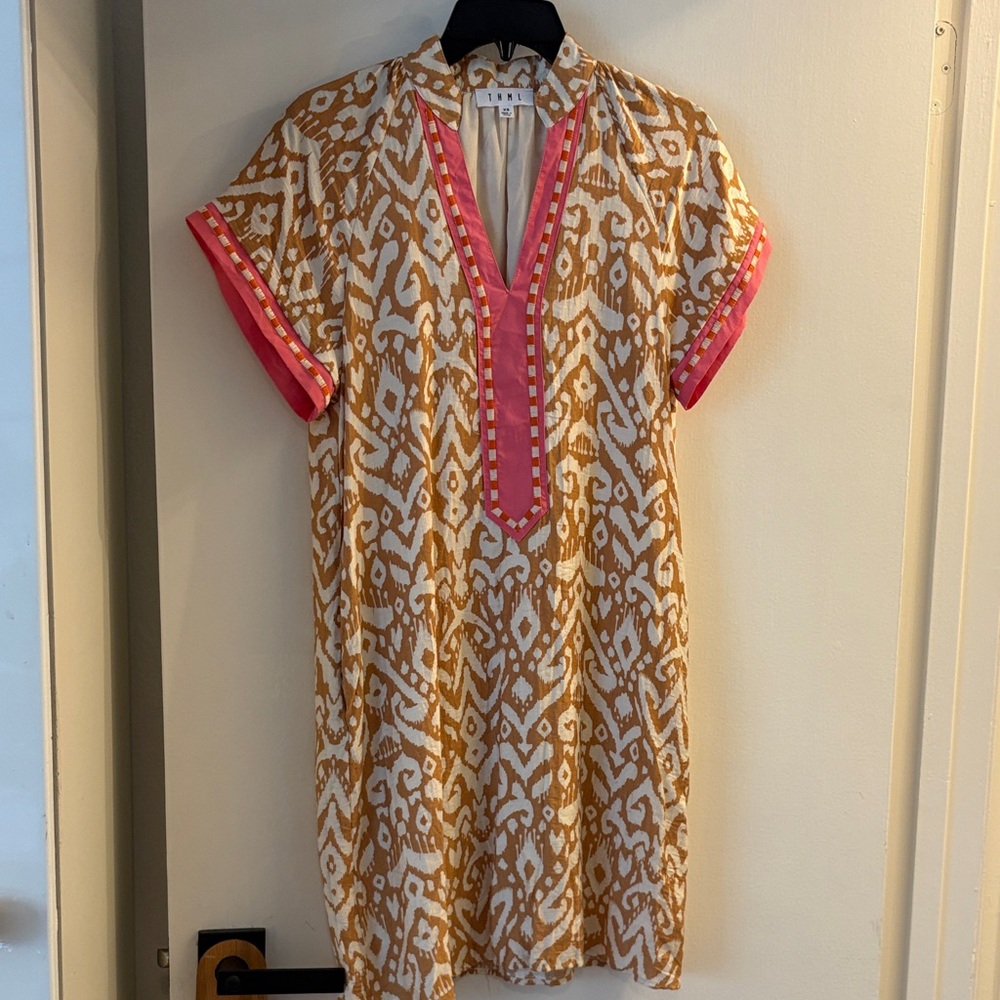 THML Pink and Gold Mini Dress